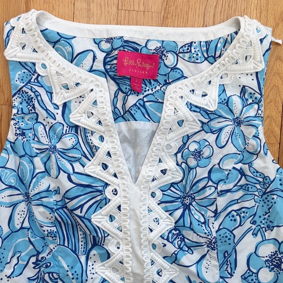 Lilly Pulitzer Blue and White Coronado crab shift - Picture 3 of 7